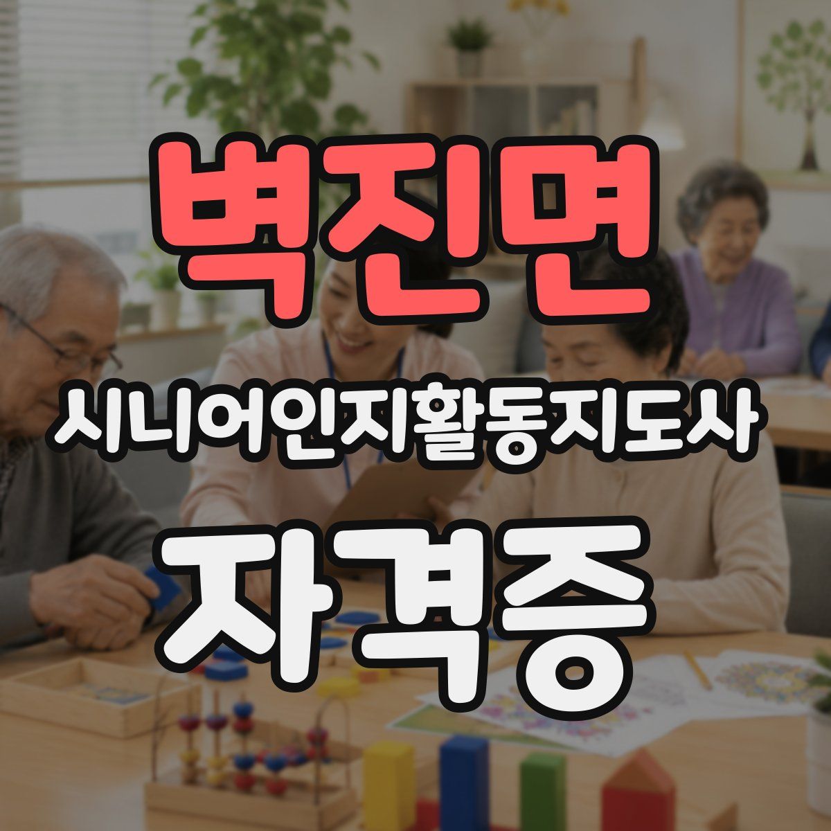 벽진면 시니어인지활동지도사 자격증