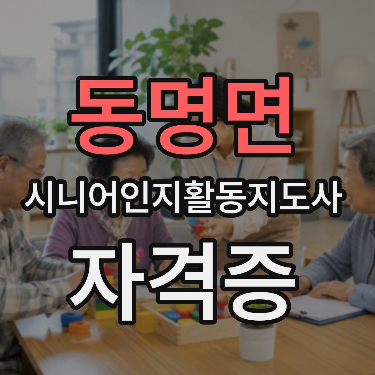 동명면 시니어인지활동지도사 자격증