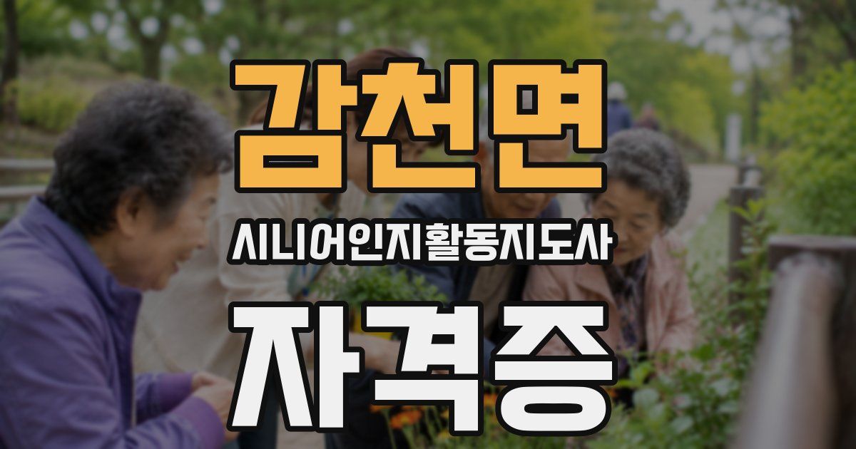 감천면 시니어인지활동지도사 자격증