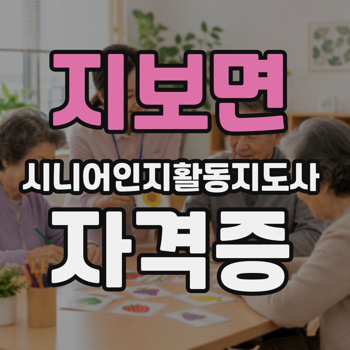 지보면 시니어인지활동지도사 자격증