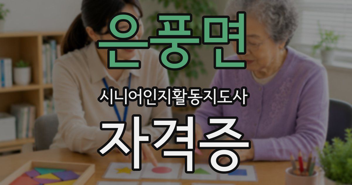 은풍면 시니어인지활동지도사 자격증