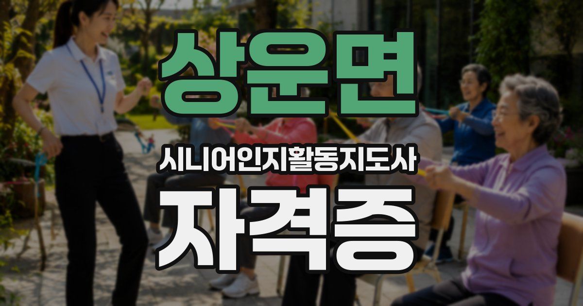 상운면 시니어인지활동지도사 자격증