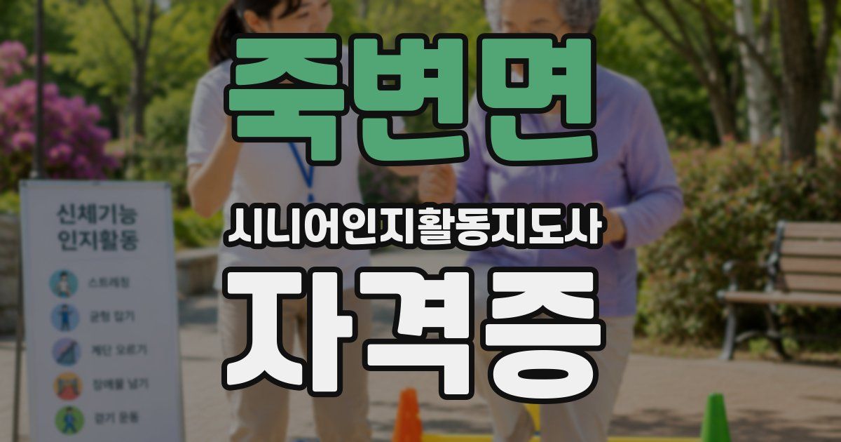 죽변면 시니어인지활동지도사 자격증