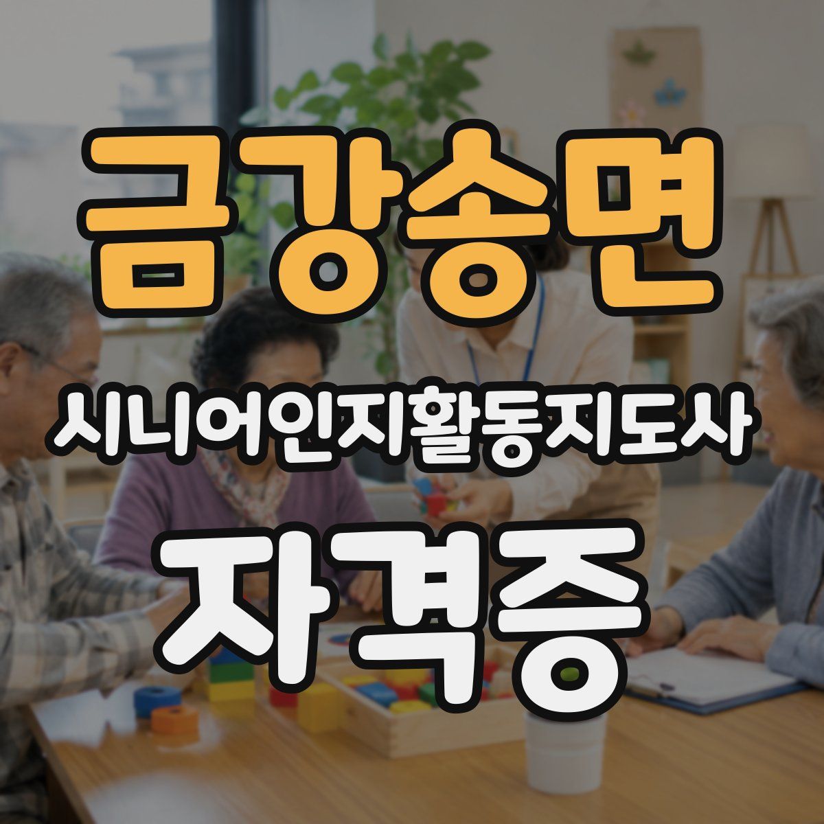 금강송면 시니어인지활동지도사 자격증