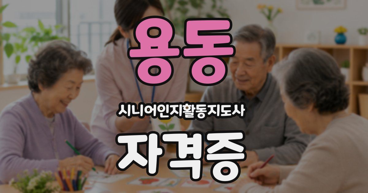 용동 시니어인지활동지도사 자격증