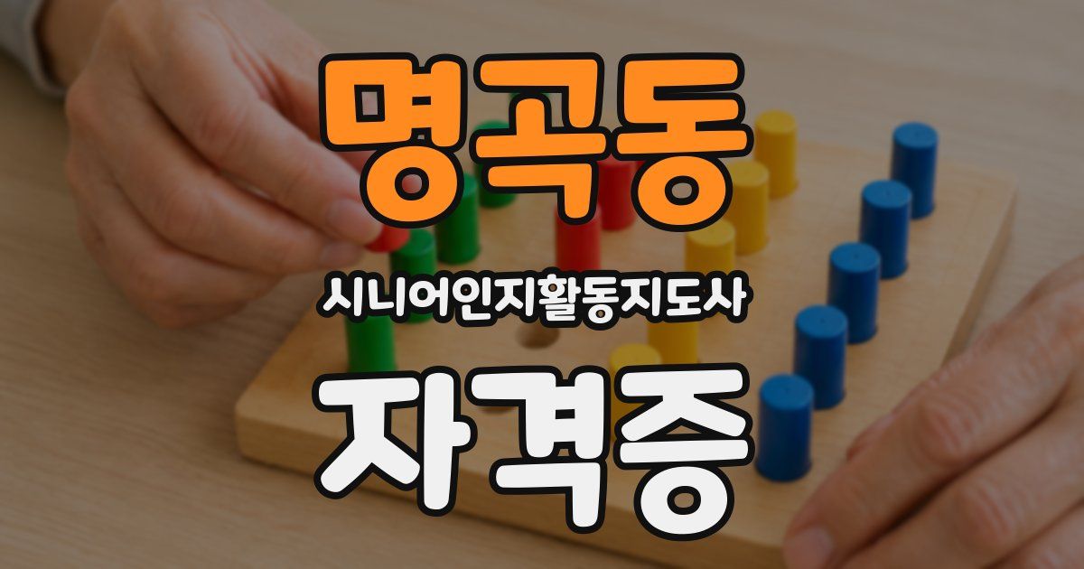명곡동 시니어인지활동지도사 자격증