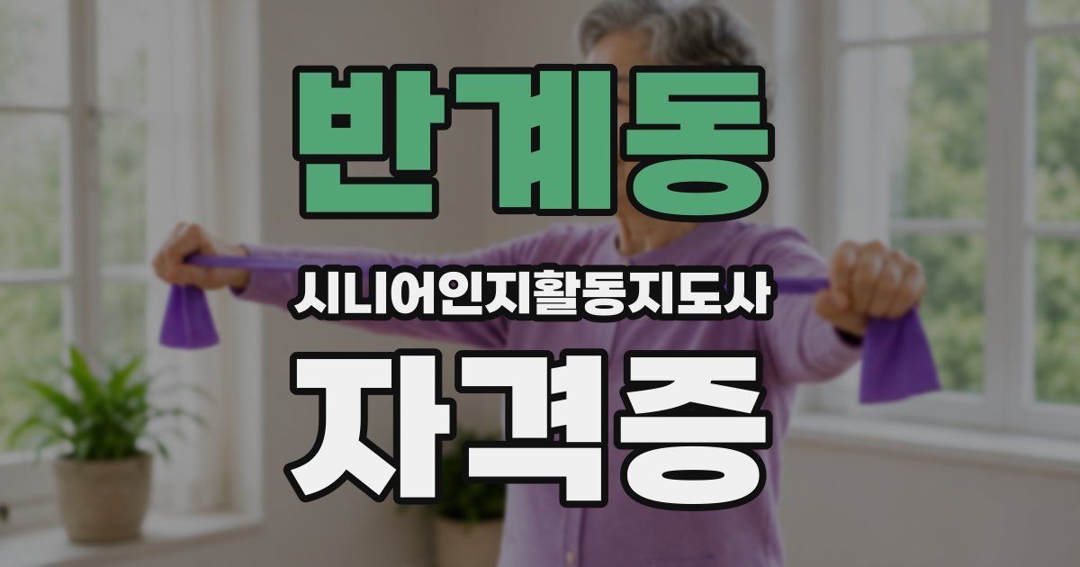 반계동 시니어인지활동지도사 자격증