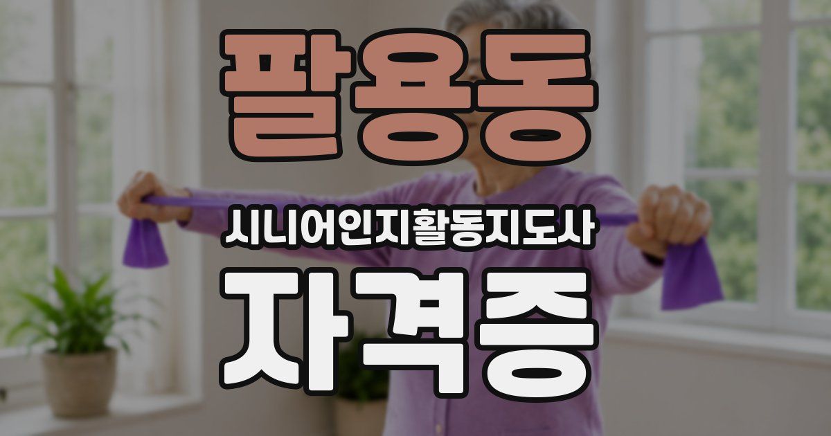 팔용동 시니어인지활동지도사 자격증