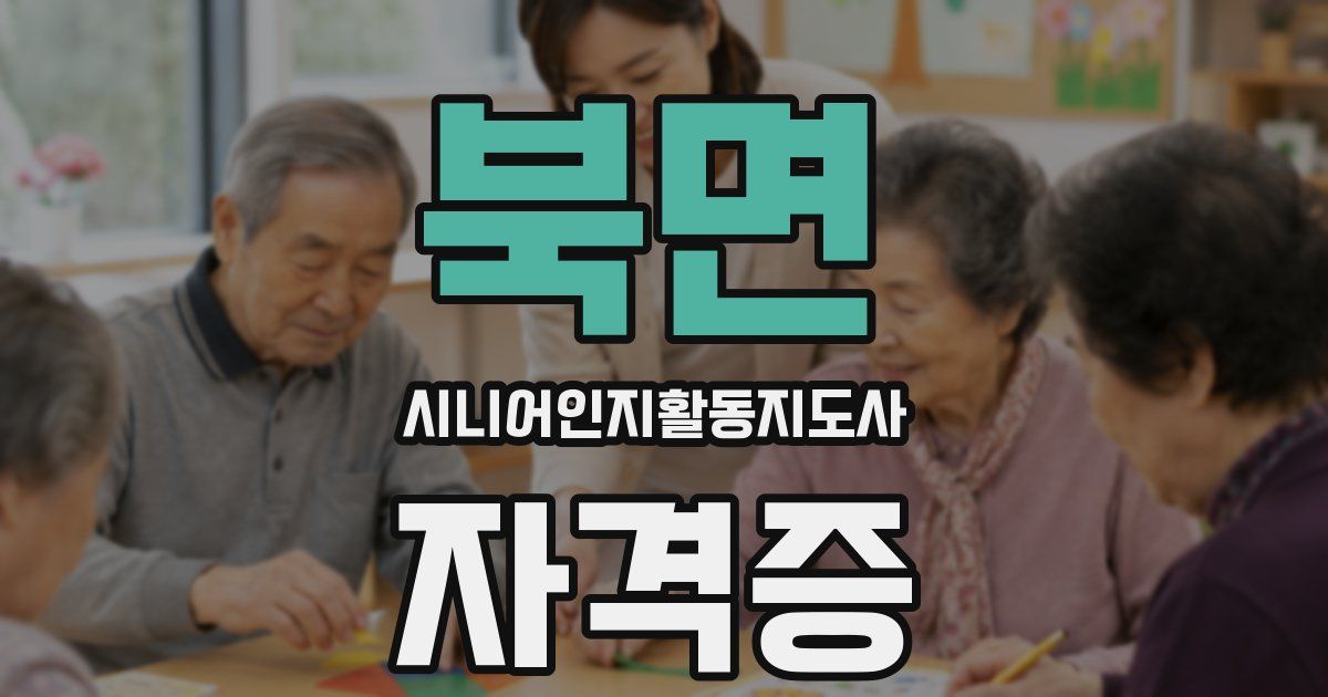북면 시니어인지활동지도사 자격증