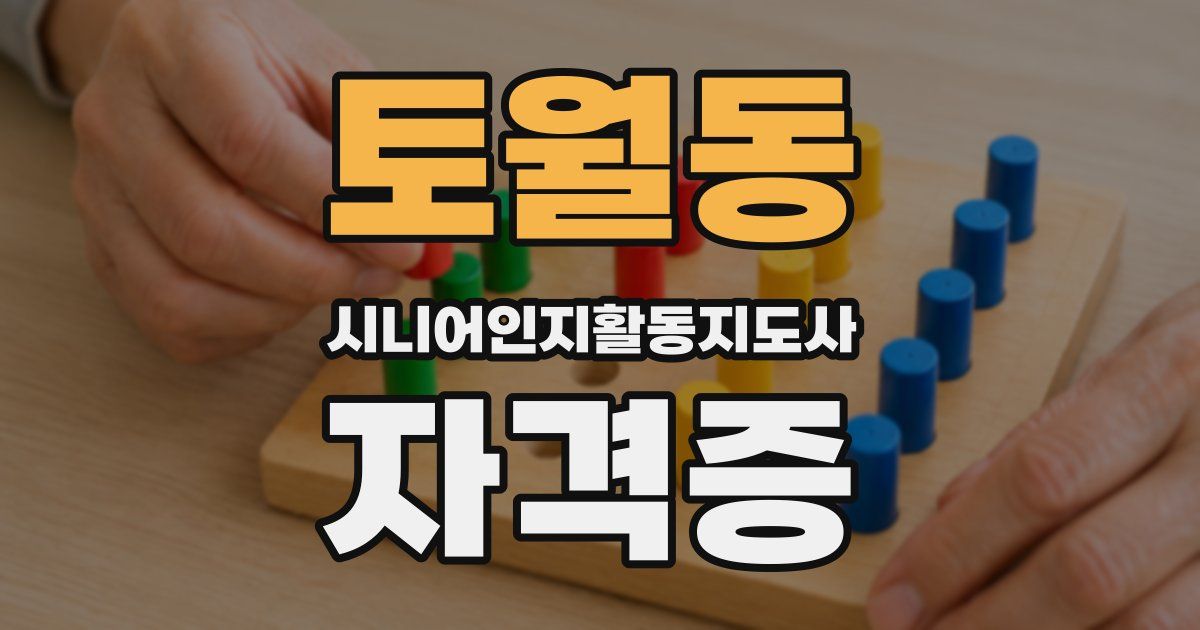 토월동 시니어인지활동지도사 자격증