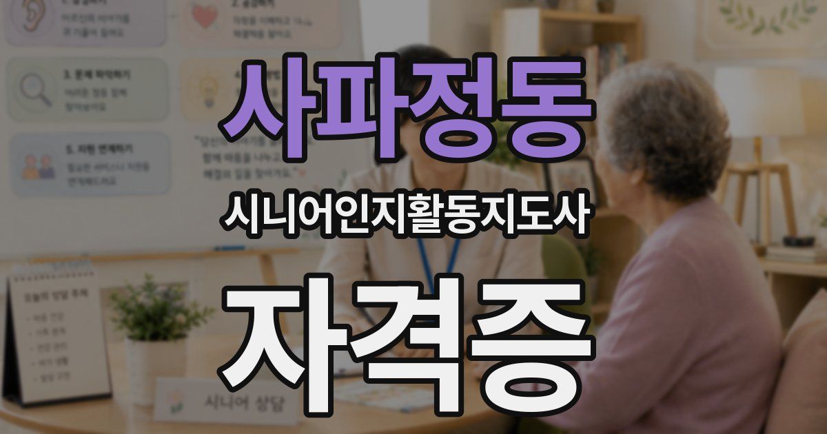 사파정동 시니어인지활동지도사 자격증