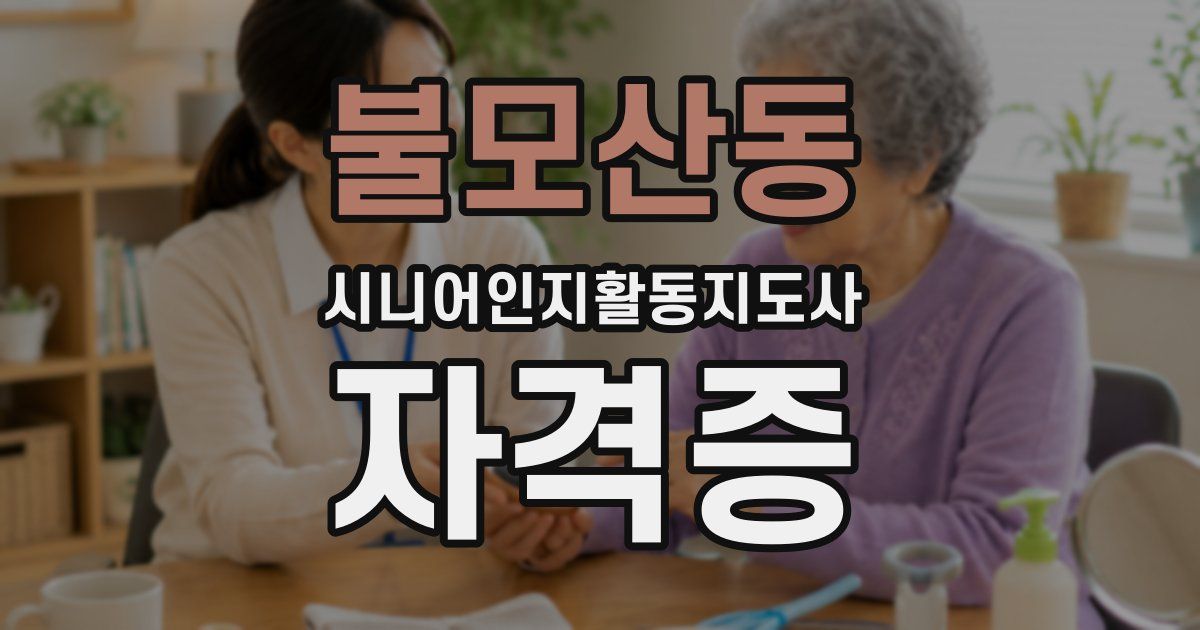 불모산동 시니어인지활동지도사 자격증