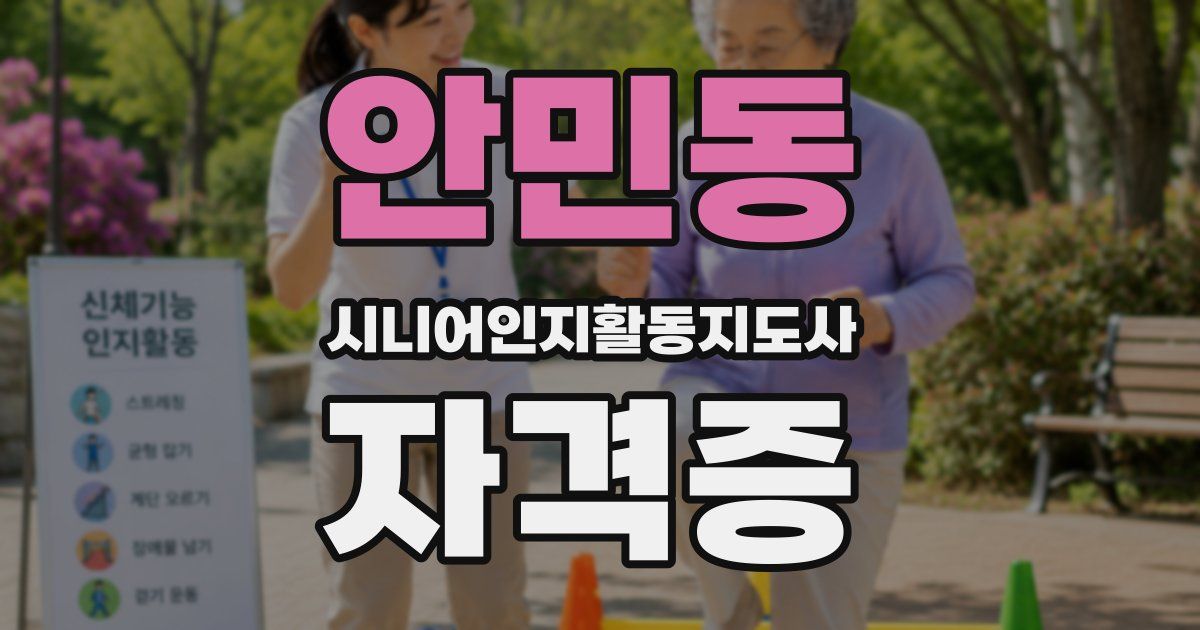 안민동 시니어인지활동지도사 자격증