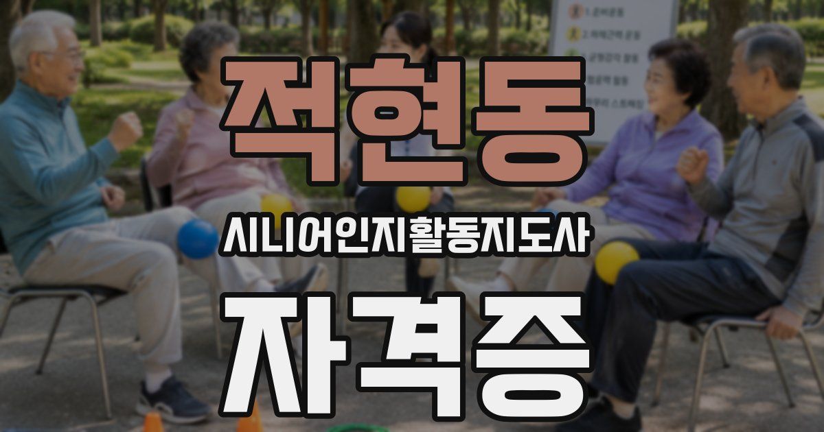 적현동 시니어인지활동지도사 자격증