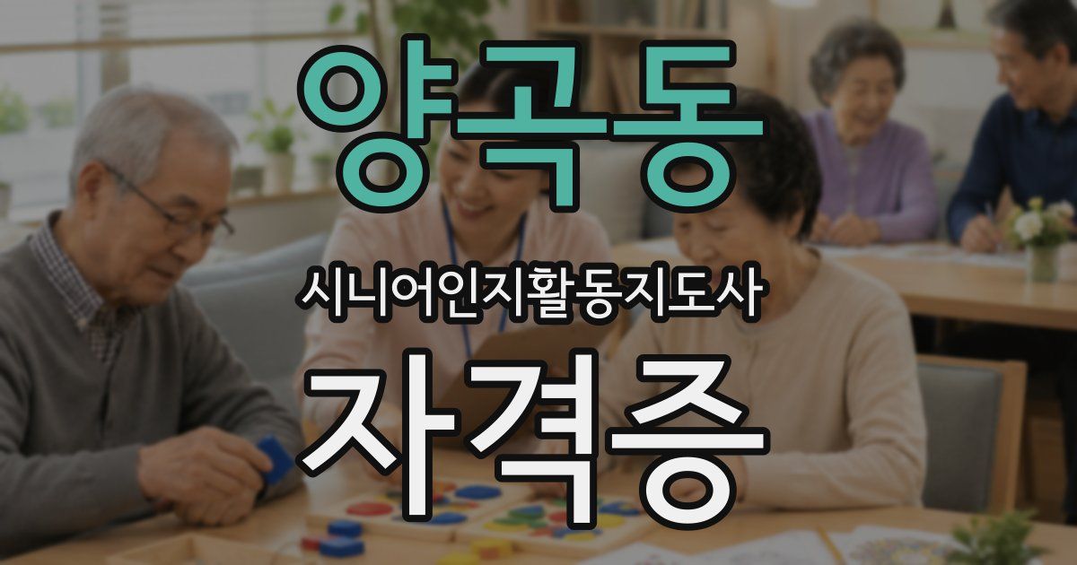 양곡동 시니어인지활동지도사 자격증