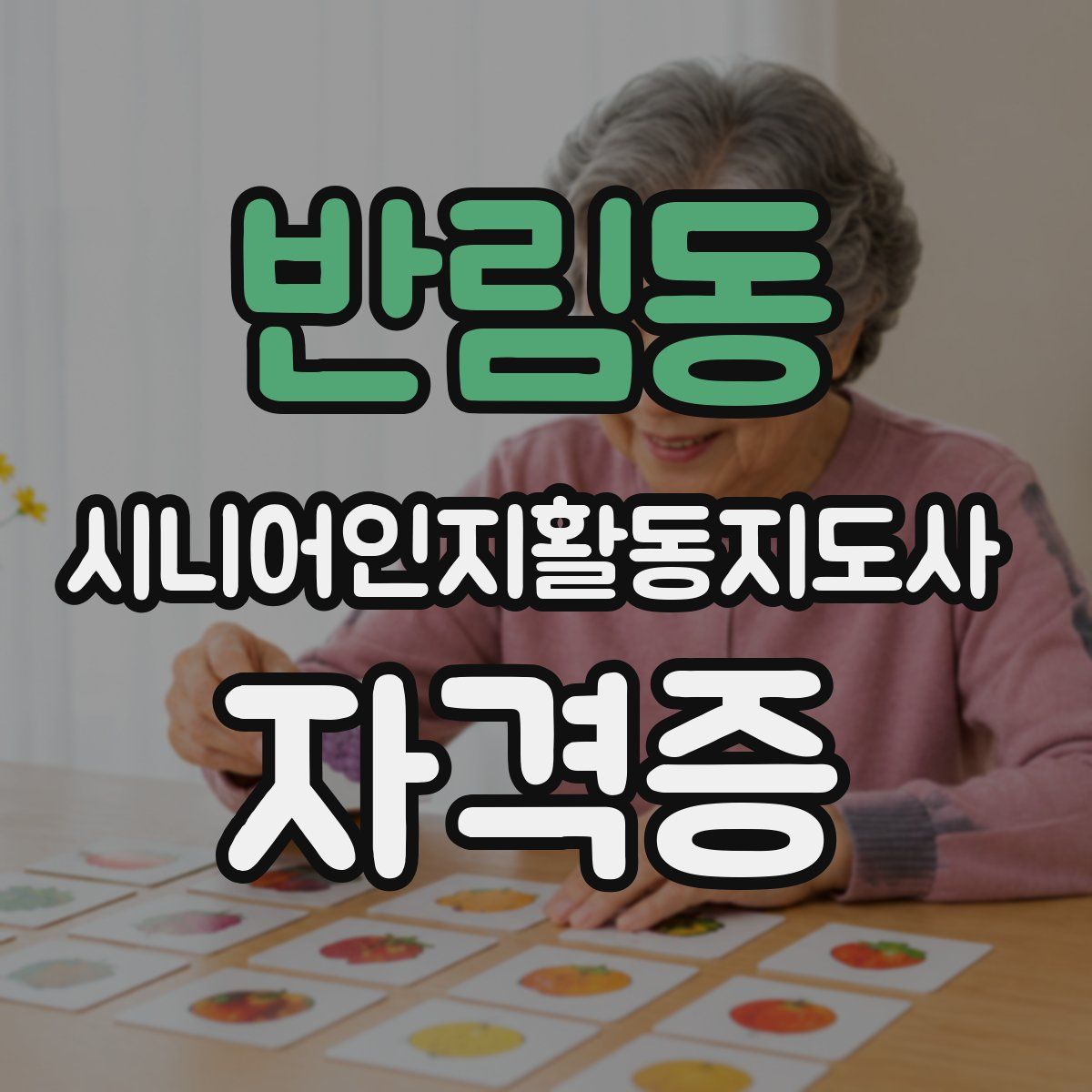 반림동 시니어인지활동지도사 자격증