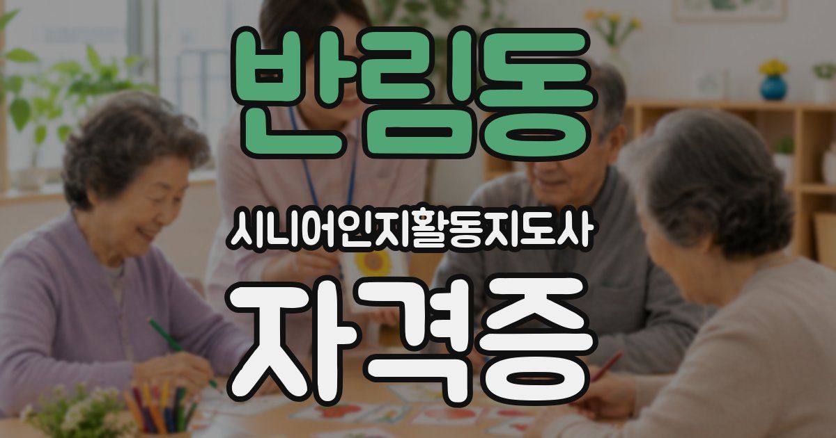 반림동 시니어인지활동지도사 자격증
