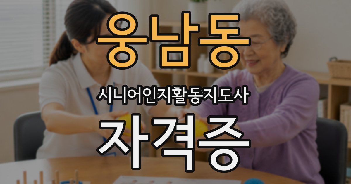 웅남동 시니어인지활동지도사 자격증