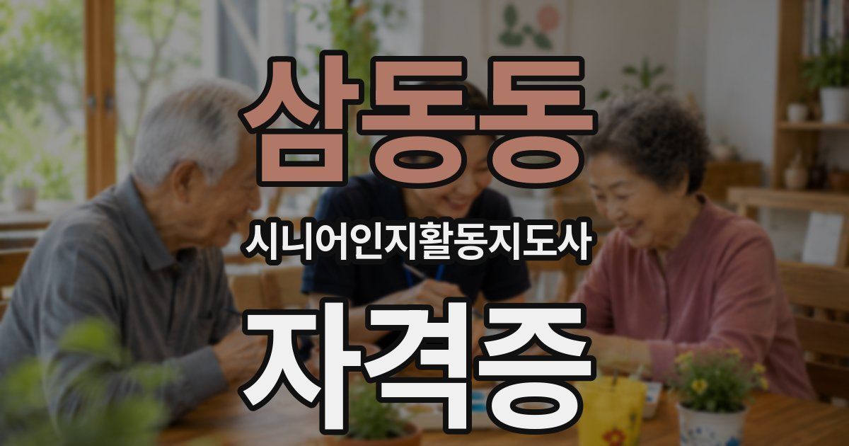 삼동동 시니어인지활동지도사 자격증