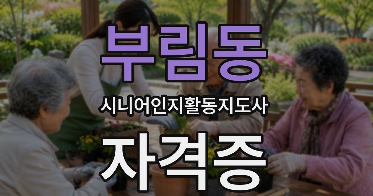 부림동 시니어인지활동지도사 자격증