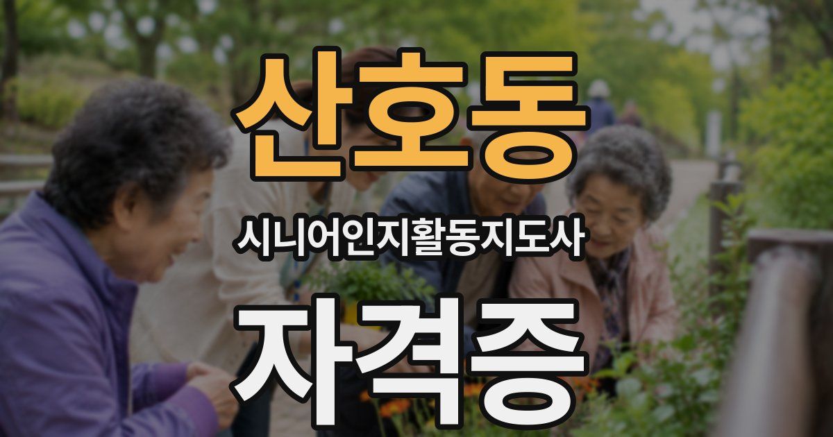 산호동 시니어인지활동지도사 자격증