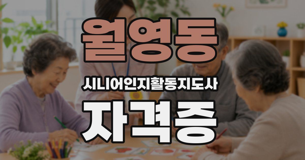 월영동 시니어인지활동지도사 자격증