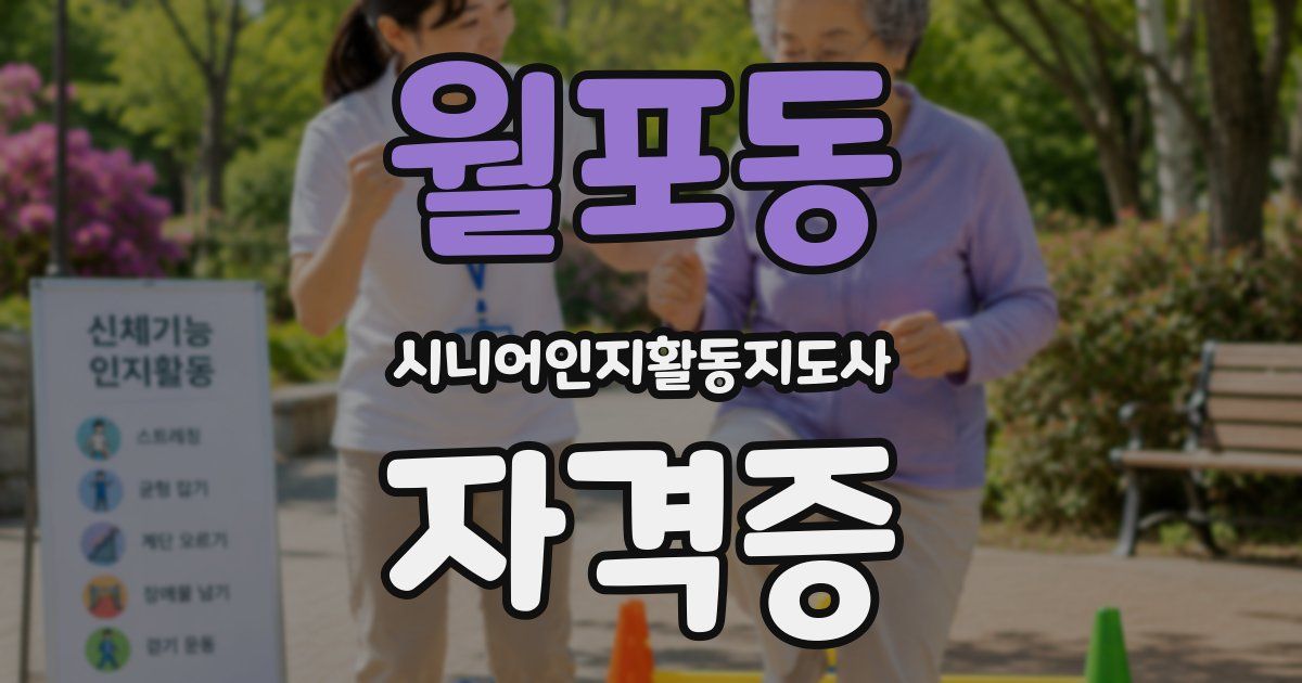 월포동 시니어인지활동지도사 자격증