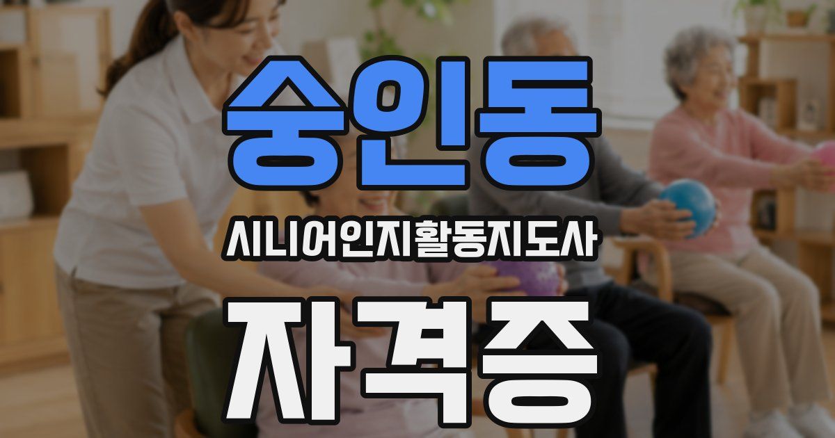 숭인동 시니어인지활동지도사 자격증