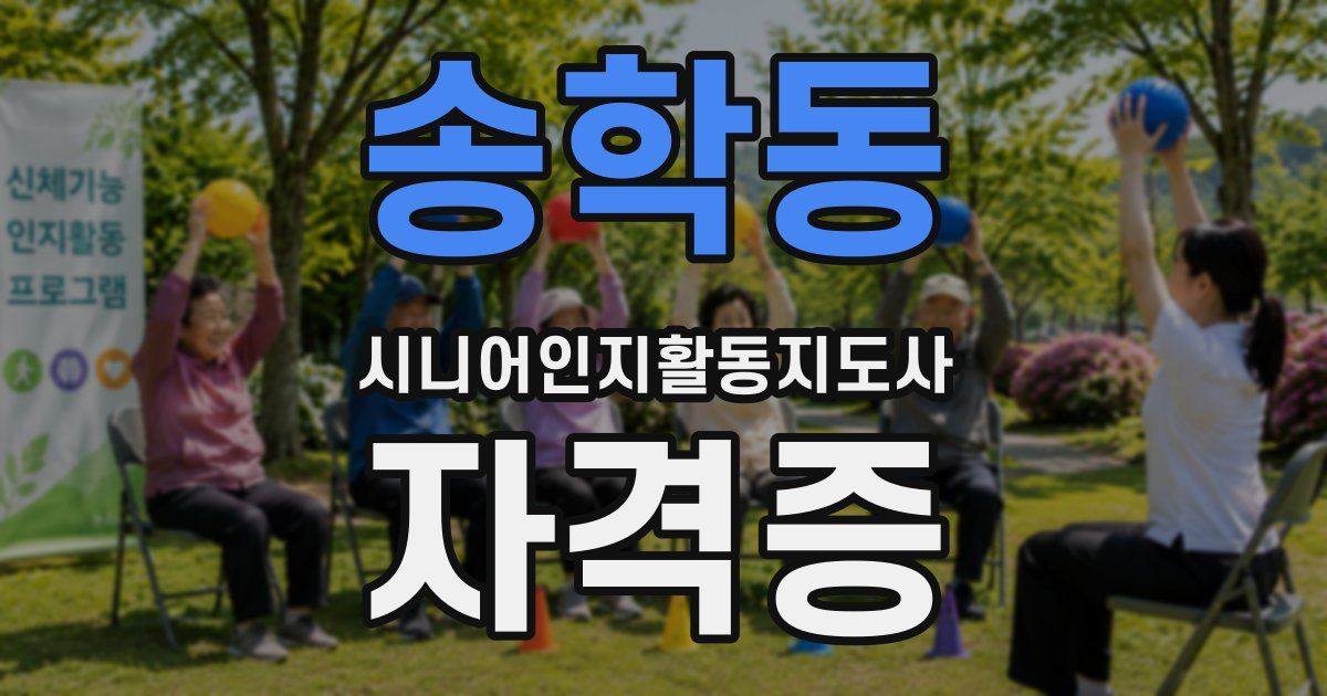 송학동 시니어인지활동지도사 자격증
