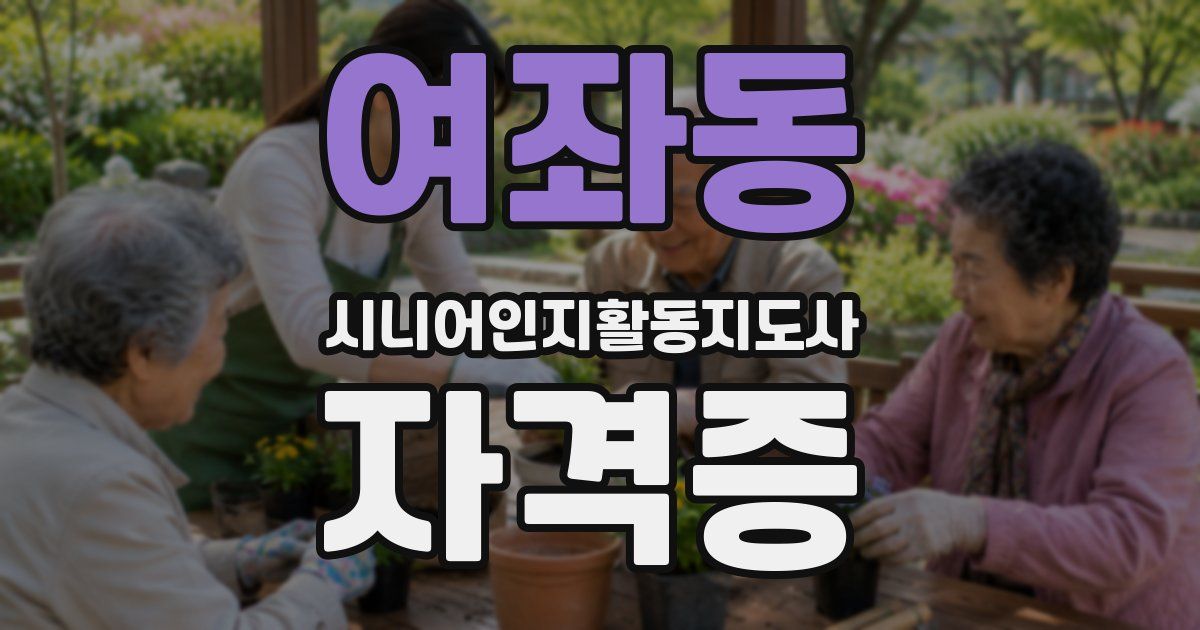여좌동 시니어인지활동지도사 자격증