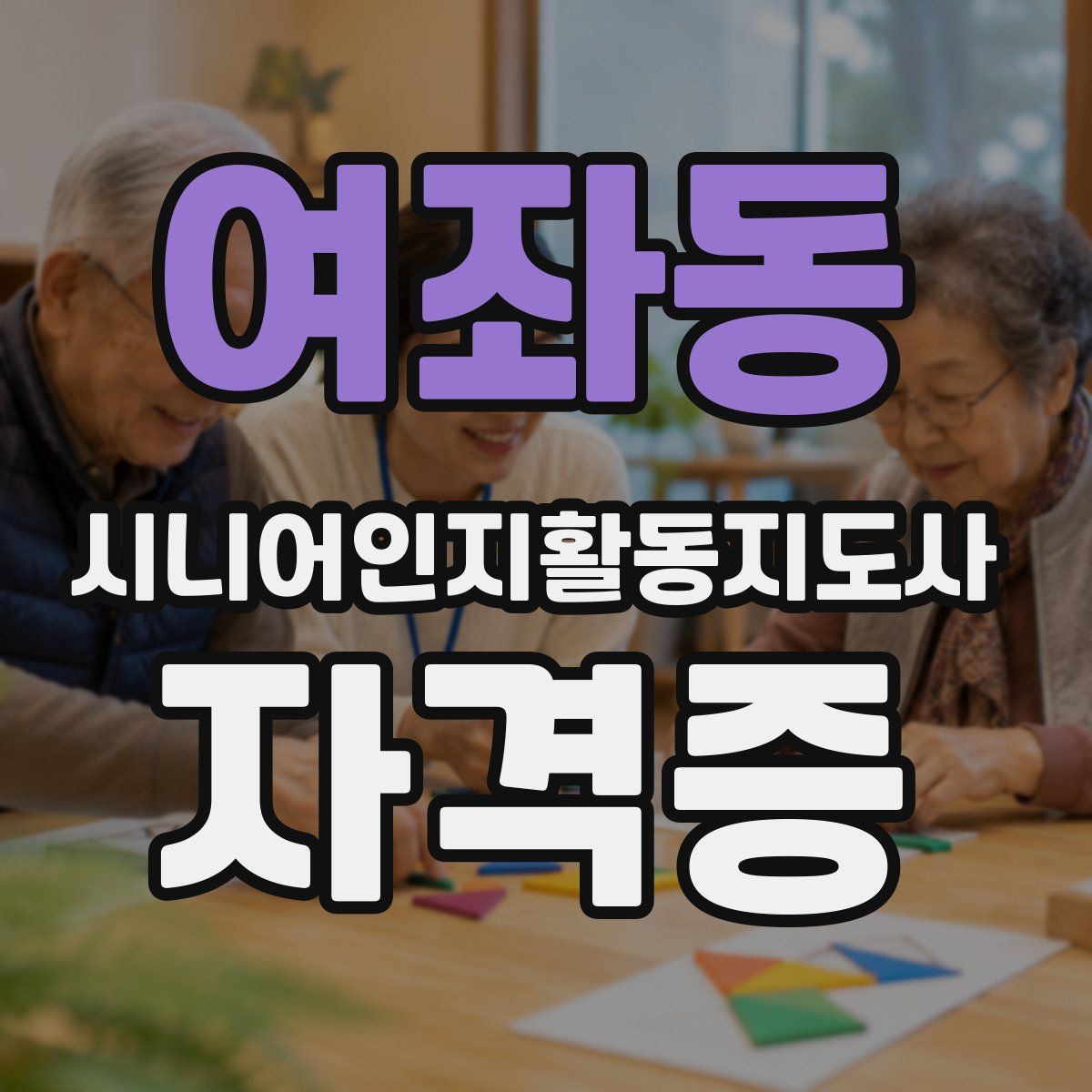 여좌동 시니어인지활동지도사 자격증