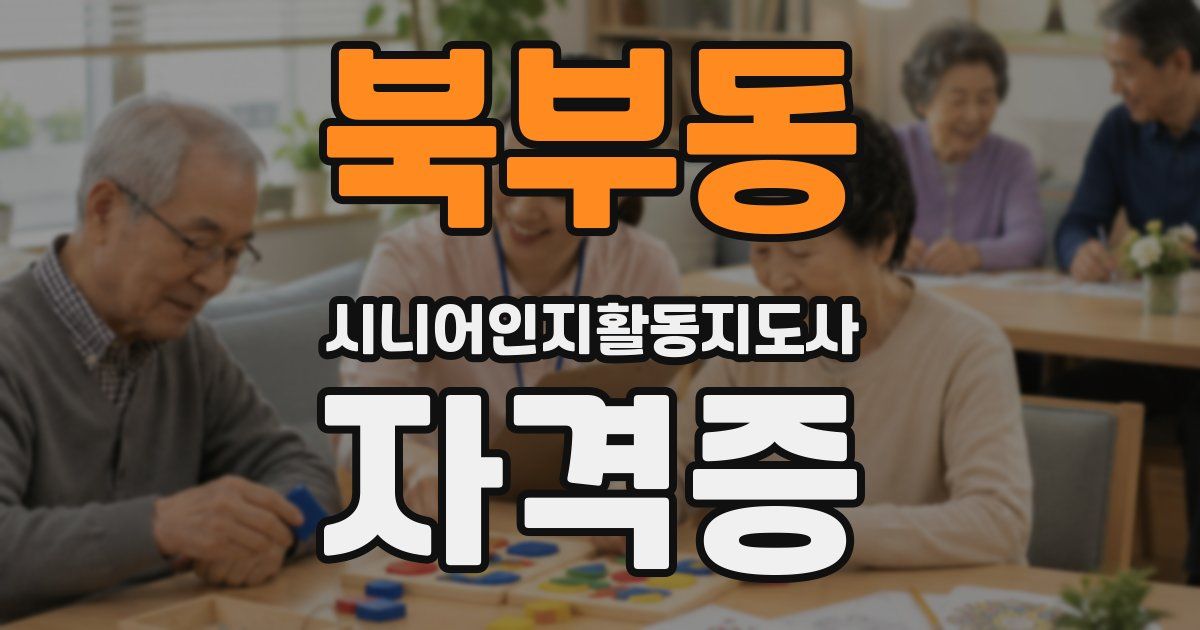북부동 시니어인지활동지도사 자격증