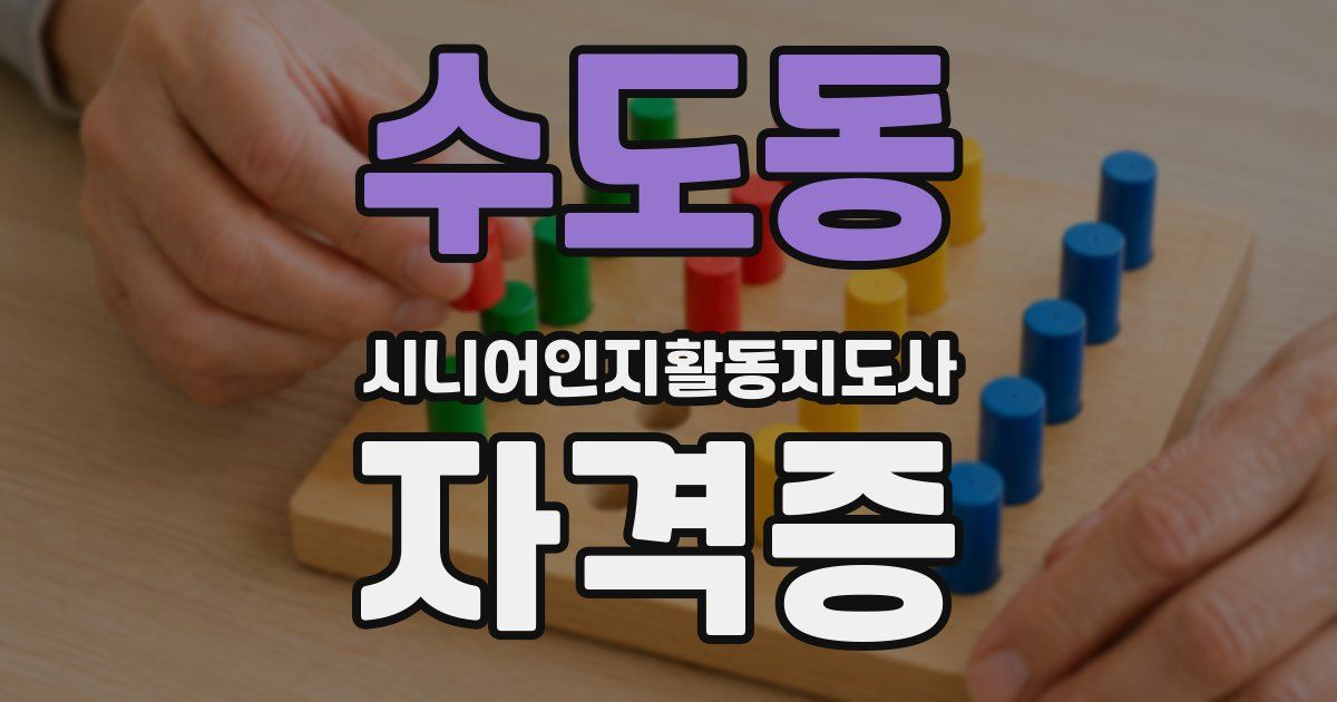 수도동 시니어인지활동지도사 자격증