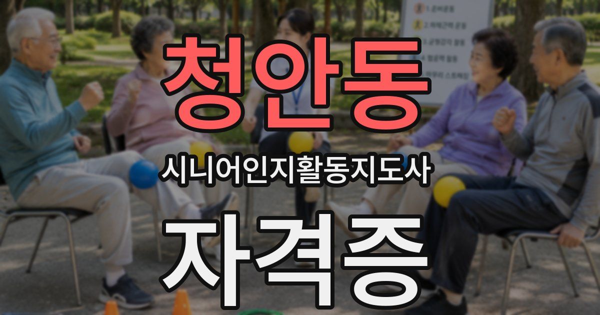 청안동 시니어인지활동지도사 자격증
