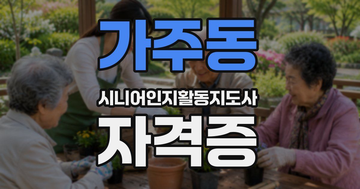 가주동 시니어인지활동지도사 자격증