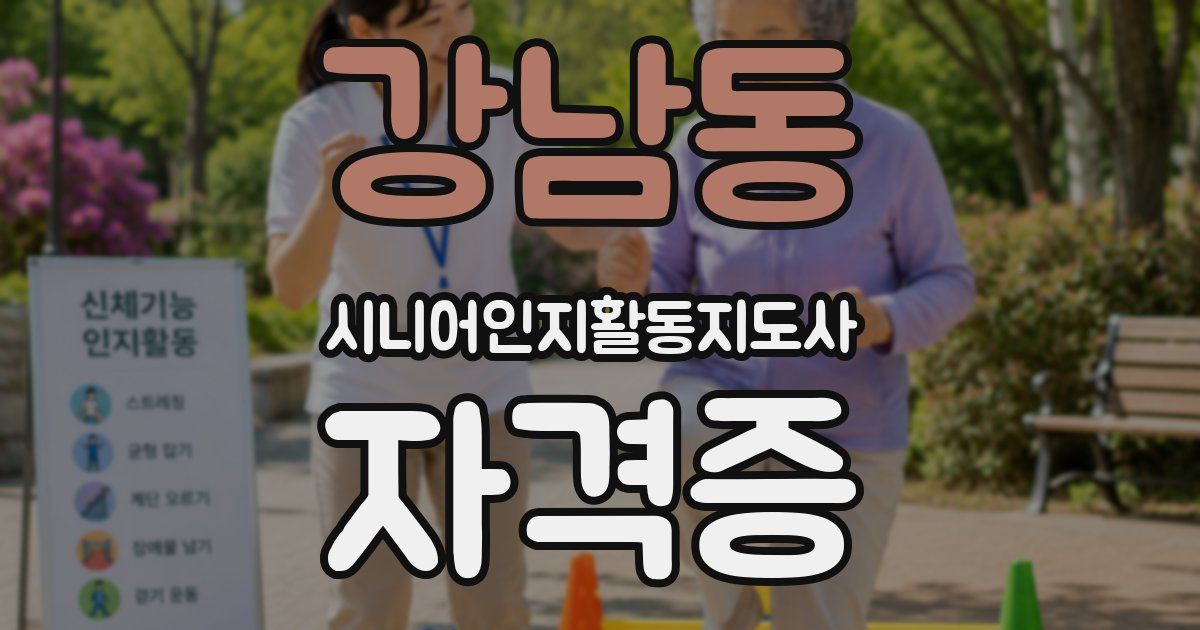 강남동 시니어인지활동지도사 자격증