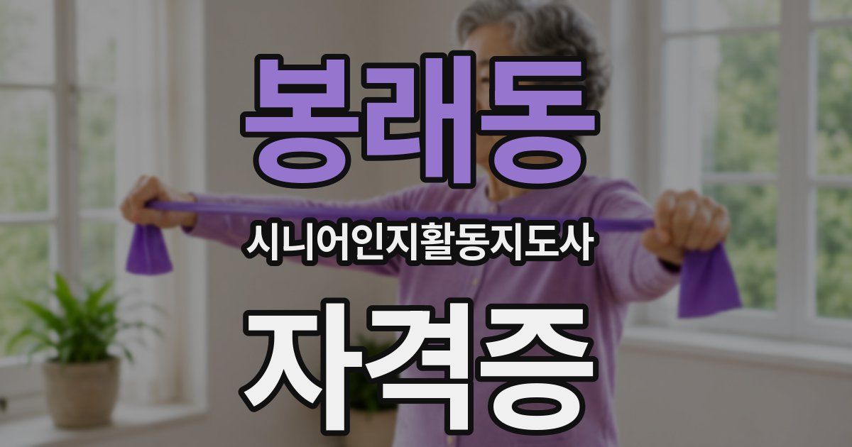 봉래동 시니어인지활동지도사 자격증