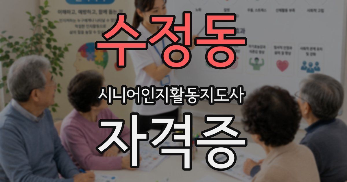 수정동 시니어인지활동지도사 자격증