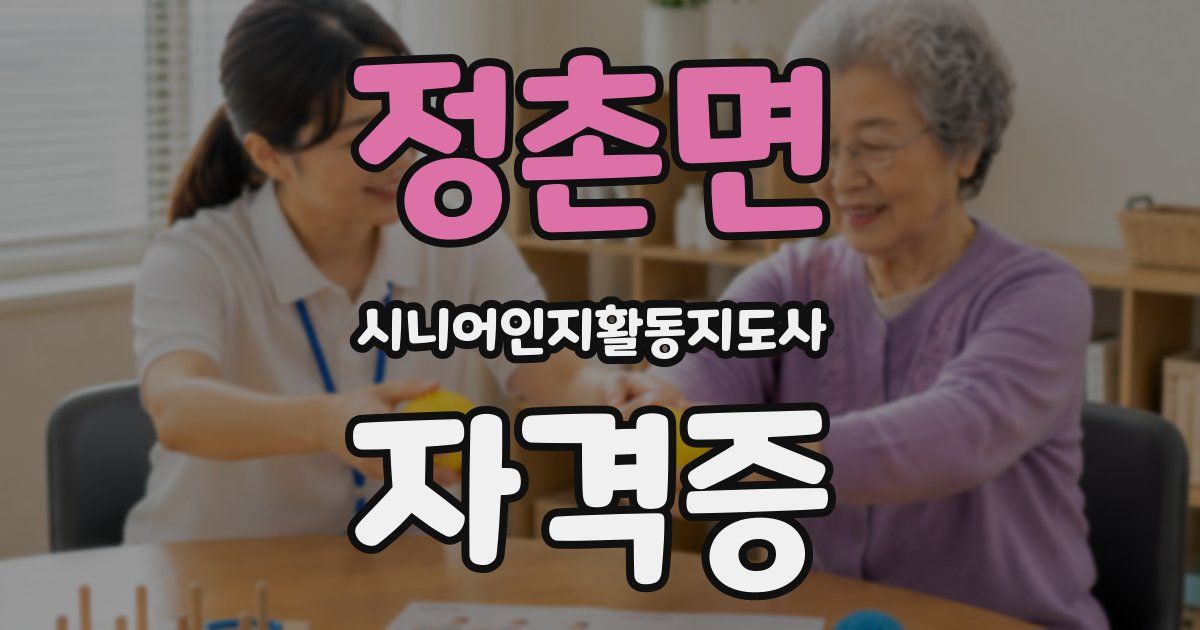 정촌면 시니어인지활동지도사 자격증