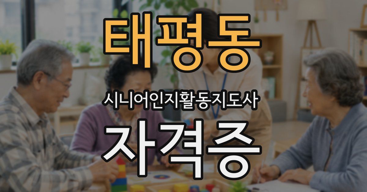 태평동 시니어인지활동지도사 자격증