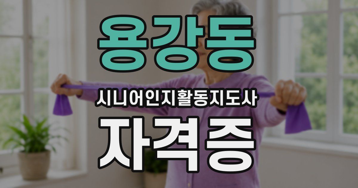 용강동 시니어인지활동지도사 자격증