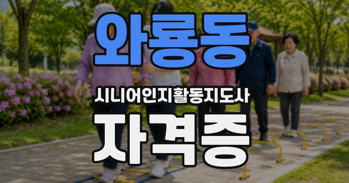 와룡동 시니어인지활동지도사 자격증