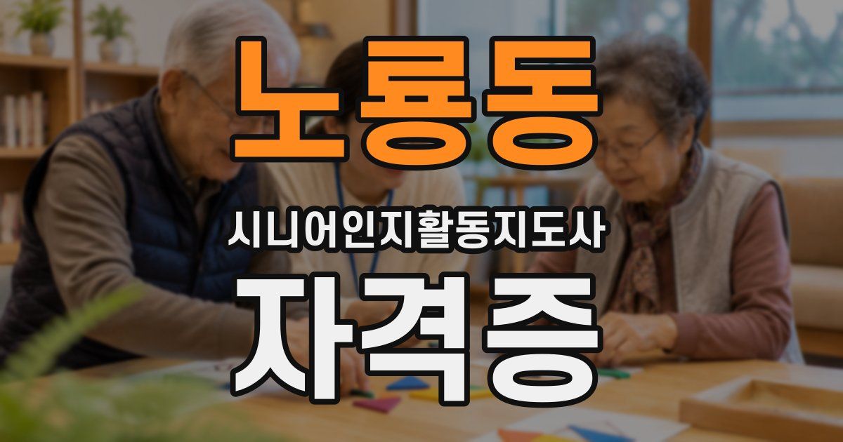 노룡동 시니어인지활동지도사 자격증