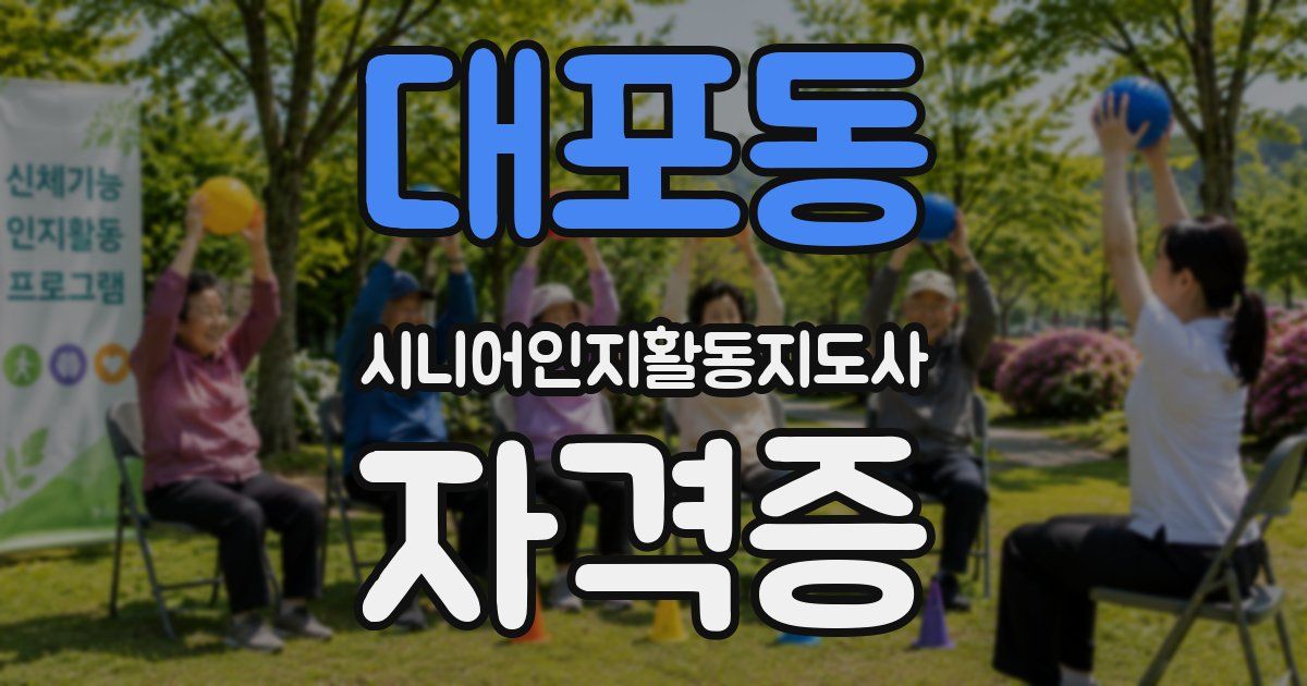 대포동 시니어인지활동지도사 자격증