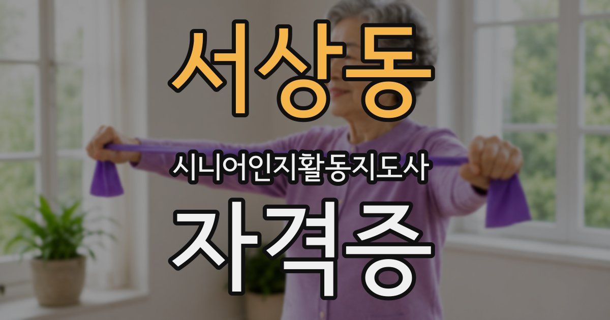 서상동 시니어인지활동지도사 자격증