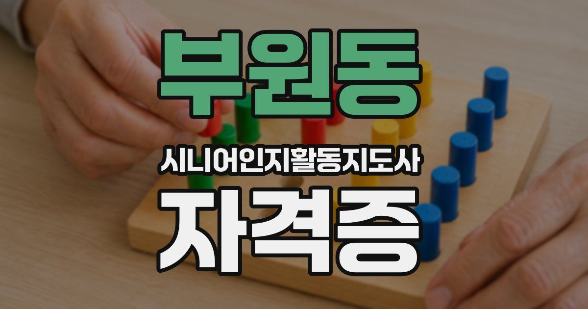 부원동 시니어인지활동지도사 자격증