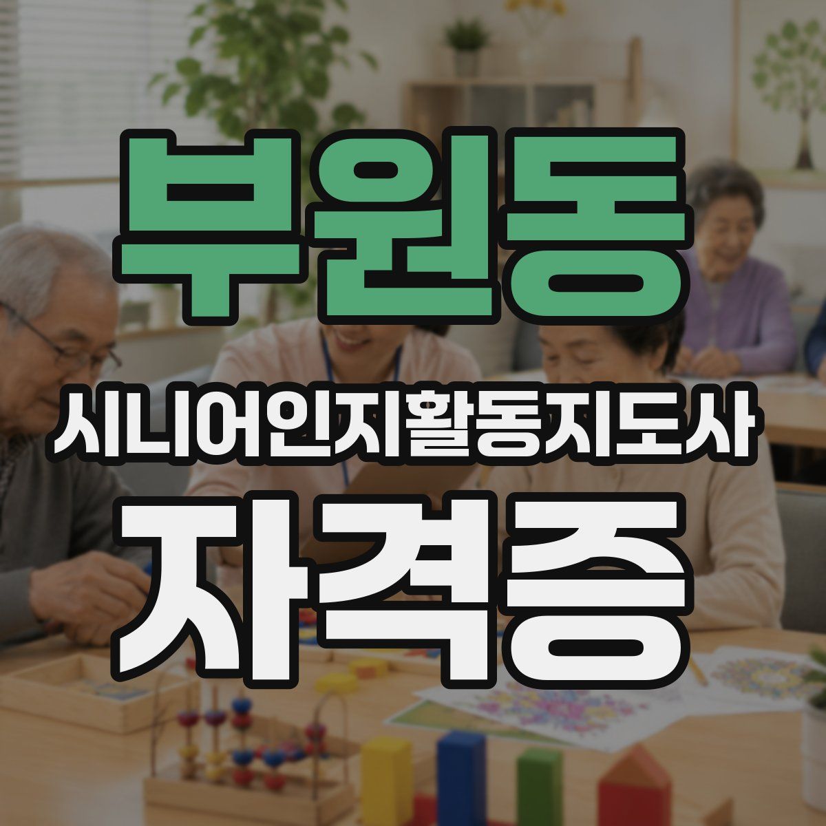 부원동 시니어인지활동지도사 자격증