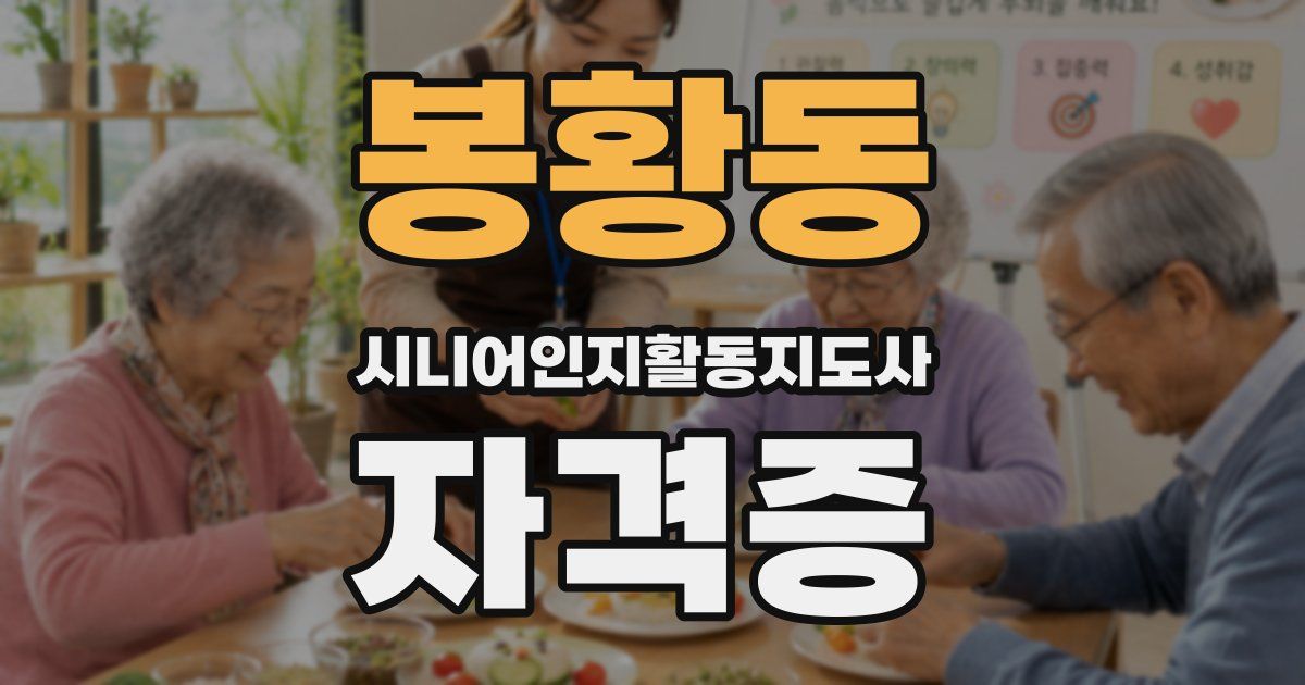 봉황동 시니어인지활동지도사 자격증