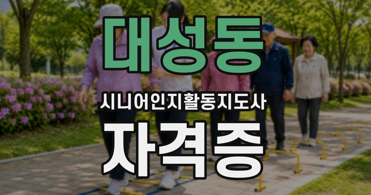 대성동 시니어인지활동지도사 자격증
