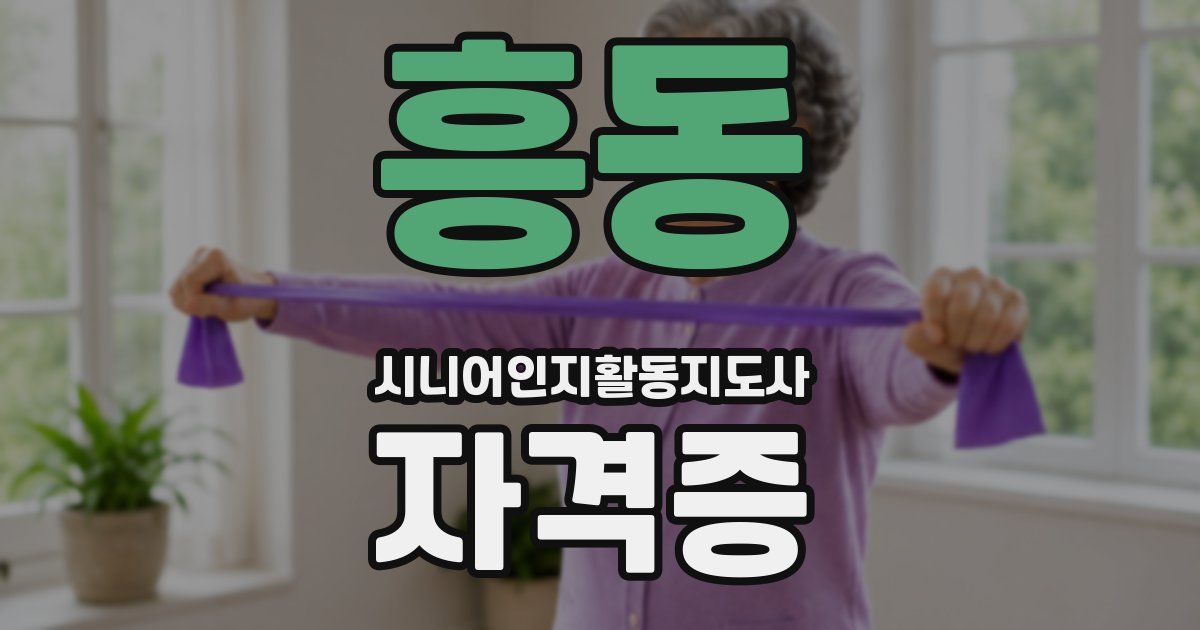 흥동 시니어인지활동지도사 자격증